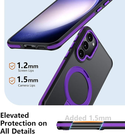 for Samsung Galaxy S23 Plus Case, Magnetic Adjustable Ring Stand [Fit for Magsafe], [Military-Grade Shockproof Protection] Phone Case with Kickstand&Ring Holder (Purple)
