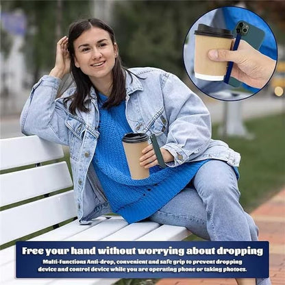 TEAMOLA Silicone Phone Grip Strap - Navy 210 Phone Hand Strap Holder with Loop for Cell Phones, iPhone Grip, Finger Holder & Back of Phone Grips, Secure Anti-Slip Grip(3 Packs)