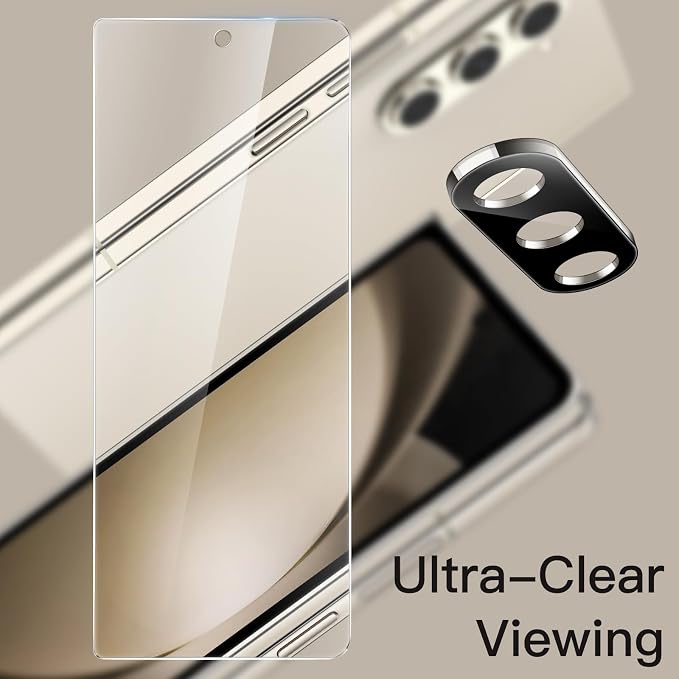 JETech Front Screen Protector for Galaxy Z Fold 5, 2+2 Pack | with Camera Lens Protector, HD Clear Tempered Glass, Anti-Scratch Protection