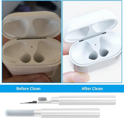 Cleaner Kit for Airpods 4 Pro 1 2 3 Multi-Function Cleaning Pen with Soft Brush Flocking Sponge Cleaning Tools for Bluetooth Earphones Case iPhone Speaker Electronics