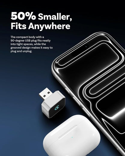 Wireless CarPlay Adapter for Apple iPhone & Android, 2026 Upgraded 2-in-1 Plug and Play Converts Wired to Wireless CarPlay Android Auto, Fast Auto-Connect, Zero Latency with USB/USB-C Port