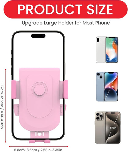 Baby Stroller Phone Holder, Bike Phone Holder, Shopping Cart, Motorcycle Phone Mount, Golf Cart, Push Cart, Treadmill, Universal- iPhone, Cell Phone Clamp (Pink)