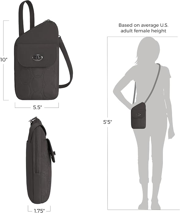 Travelon Anti-Theft Runways Slim Assymetric Crossbody