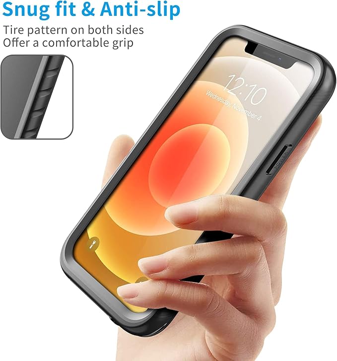 SPORTLINK for iPhone 12 Case - IP68 Waterproof Military Protective Full Body Heavy Duty Shockproof 360 Sealed Dustproof with Camera Screen Protector Phone Cover for iPhone 12 6.1" Black