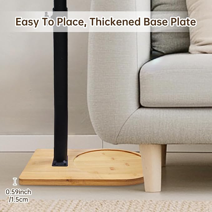 C Shaped End Table for Couch,360° Swivel Height Adjustable Couch Side Table,Thickened Base Plate,Sofa Tray with Cell Phone & Tablet Slot,C-Shaped Drink Table for Sofa/Bed/Bathtub