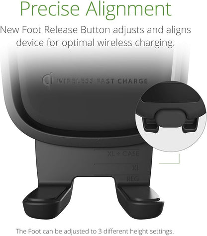 iOttie Car Charger Easy One Touch Wireless 2 Qi Charging CD Slot + Air Vent Combo Phone Mount for iPhone, Samsung Galaxy, Huawei, LG, Smartphones, Black