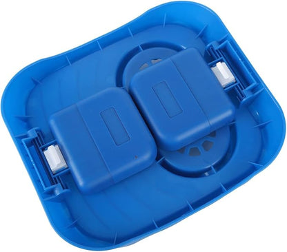 Hot Tub Table, Foldable Bathtub Side Table with 2 Cup Holders Adjustable Hot Tub Tray with Drain Holes for Spa Swimming Pool Bathtub(Blue)