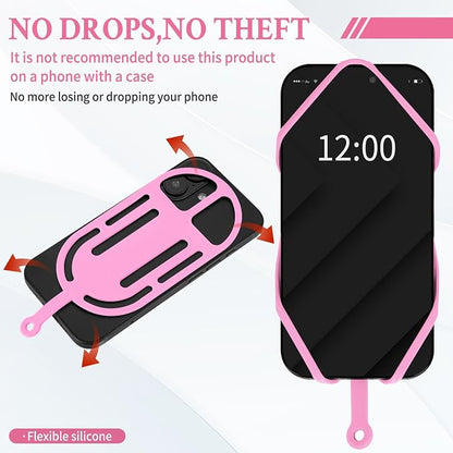 HOTEMIA Silicone Phone Lanyard Holder with Carabiner, Universal Phone Strap,Anti-Theft Phone Case with retractable tether
