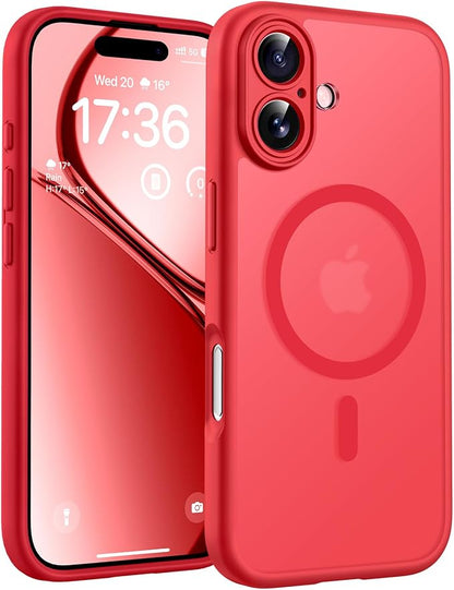 TOCOL for Phone 17 Case, Compatible with Magsafe Charger, Full Camera Protection, Drop Protection, Translucent Matte Phone Case for Phone 17 6.3 inch (Red)