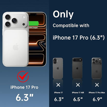GIN FOXI for iPhone 17 Pro Battery Case with Stand, Charging Case Charger 8500mAh Ultra-Slim Lightweight Powerful Battery Pack 15W Fast Rechargeable Anti-Fall TPU Juice Box (6.3") Black