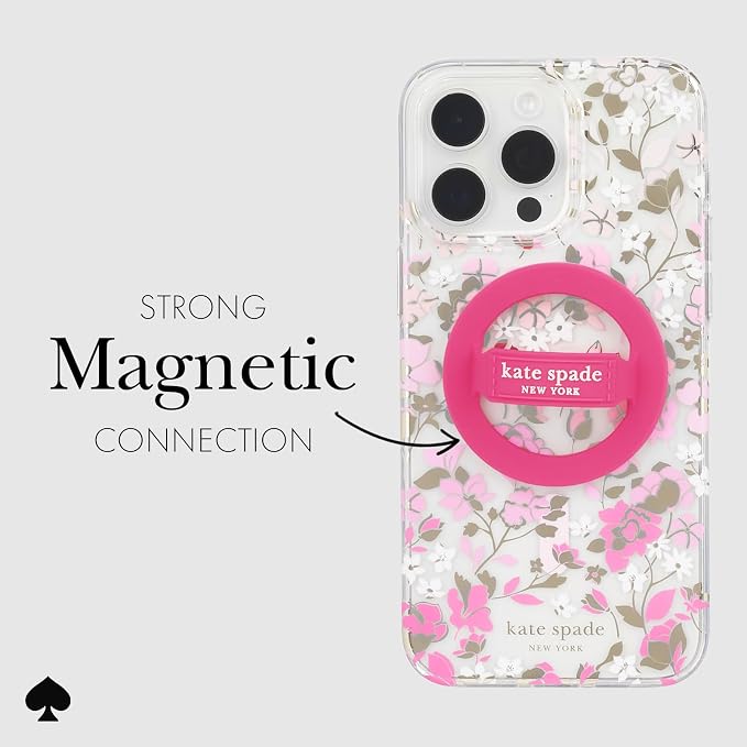 kate spade new york Magnetic Phone Loop Grip - Removable and Collapsible - Pom Pom Pink