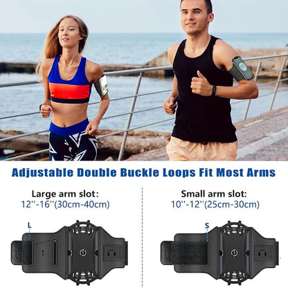 VUP Running Armband 360°Rotatable for iPhone 16/15/14/13/Pro Max/Pro/Mini, Fits All 4-6.7 Inch Smartphones, with Key Holder Phone Armband for Running Hiking Biking (Pack of 10)