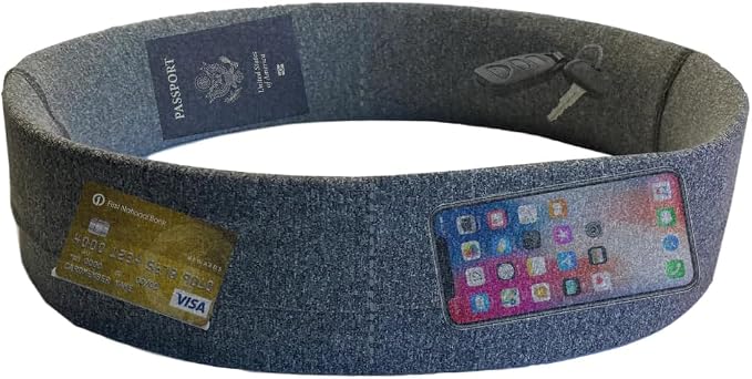 BANDI Pocketed Wraps – Running Waist Belt with Pockets for Phone, Money, Keys & Medical Devices | Secure, No-Bounce Travel & Fitness Belt, for Women and Men, USA Company