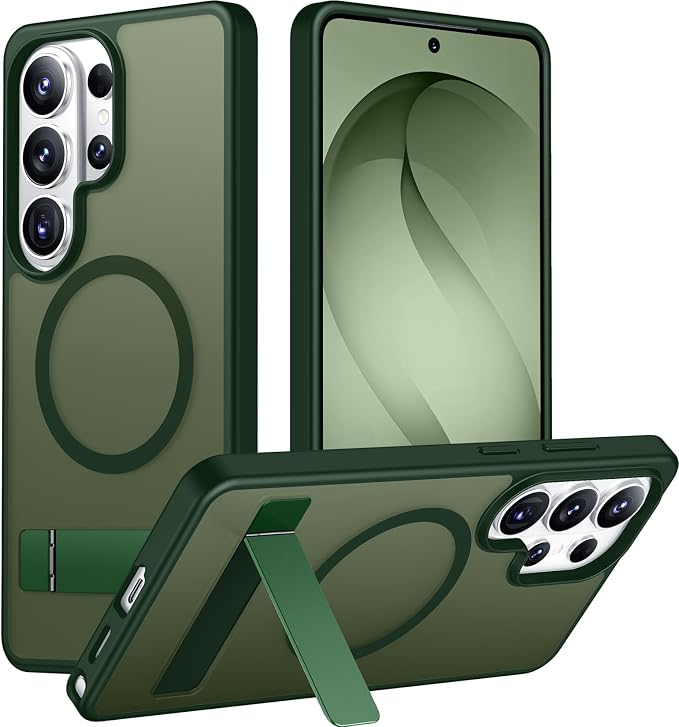 Magnetic for Samsung Galaxy S26 Ultra Case, [Innovate Stand][Military Grade Drop Protection][Non Slip][Translucent Matte] Shockproof Phone Case for Galaxy S26 Ultra 2026 -DarkGreen