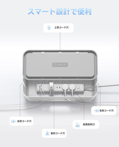 ORICO Cable Management Box, Cord Hider Box to Conceal Power Strips on Desk or Floor, Keeping Cords Tidy and Protected from Damage, Stylish Cable Organizers for Home, Office, School - PB01