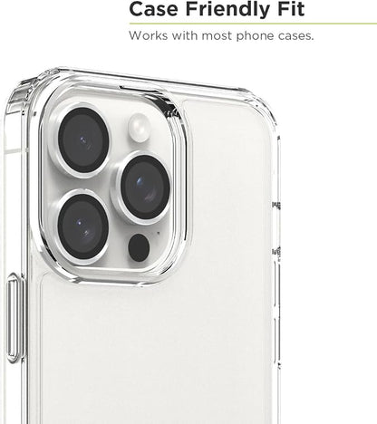 PureGear Camera Lens Protector for Apple iPhone 15 Pro & 15 Pro Max, Protects Camera Lens from Drops & Scratches, Ultra-Thin HD Tempered Glass Individual Ring Cover Lens Protectors-Silver