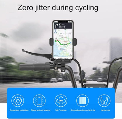 Bike Handlebar Phone Holder, Motorcycle Phone Mount Motorcycle Handlebar Phone Clamp, Scooter Phone Clip for iPhone 6/7/8/X/11/12/13/14 Series ， and More 4.7" - 6.8" Cellphone (Dark Gray)