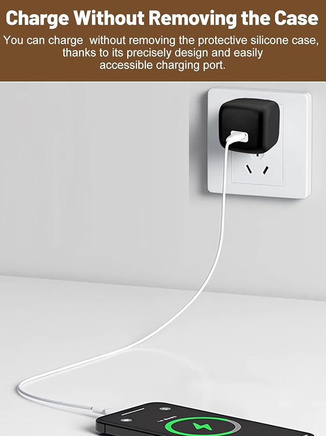 Silicone Protective Case for Belkin 45W USB C Charger Block, Full-Body Protective Cover with Precise Cutouts, Shockproof Dustproof Charging Protector Sleeve & Scratch-Resistant Sleeve (White)