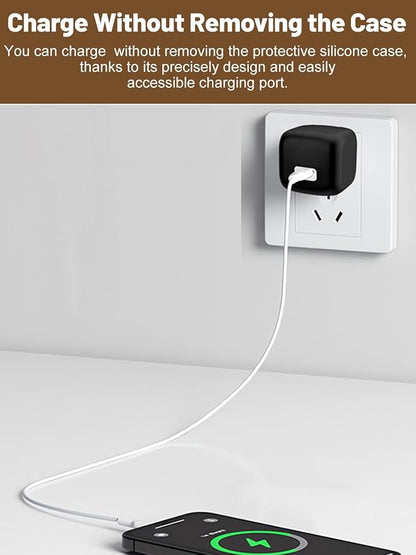 Silicone Protective Case for Belkin 45W USB C Charger Block, Full-Body Protective Cover with Precise Cutouts, Shockproof Dustproof Charging Protector Sleeve & Scratch-Resistant Sleeve (White)