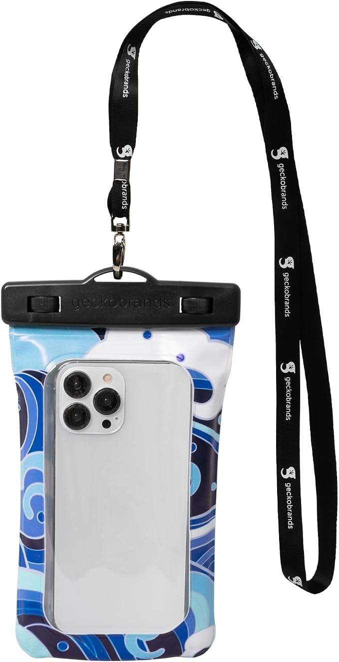 geckobrands Float Phone Dry Bag - Waterproof & Floating Phone Pouch – Fits Most iPhone and Samsung Galaxy Models