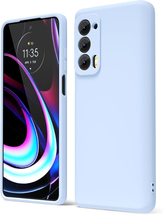 oakxco for Motorola Moto Edge 2021/Edge 2021 5G UW Phone Case Liquid Silicone, Thin Slim Soft Rubber Gel TPU Plain Simple Cover for Women, Matte Solid Color, Lilac Light Purple Lavender Wine