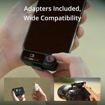 DJI Mic 2 (1 TX + 1 RX), Wireless Microphone with Intelligent Noise Cancelling, 32-bit Float Internal Recording, Optimized Sound, 250m (820 ft.) Range, Microphone for iPhone, Android, Camera, Vlogs