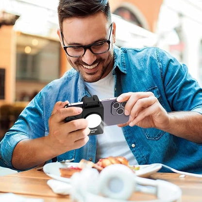 ULANZI CG02 Upgraded Smartphone Camera Shutter Handle Grip w Detachable Wireless Bluetooth Remote Control,Three-Gear Adjustable Fill Light for iPhone Samsung Google OnePlus Phones Video/Photo Shooting