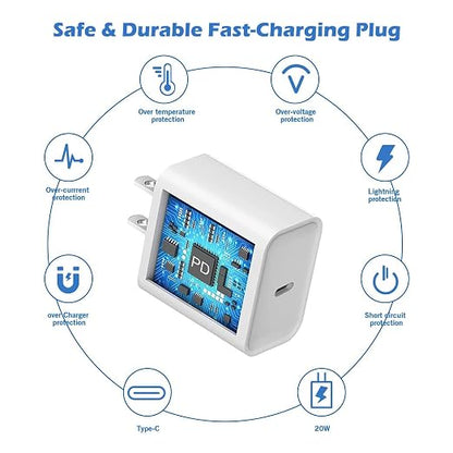 Fast Charging for iPhone 14 13 12 11,2Pack MFi Certified, USB C Charger Block with 6FT USB C to Lightning Cable Charging for iPhone 14/14 Pro Max/13/13 Pro Max/12/12 Pro Max/11/11Pro/XS/Max/XR/X,iPad