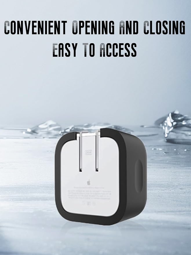 Case for Apple 35W Dual USB-C Port Compact Power Adapter (Model: A2571), FJIASTB Kids-Friendly Soft Silicone Protective Cover, Shockproof (Black)