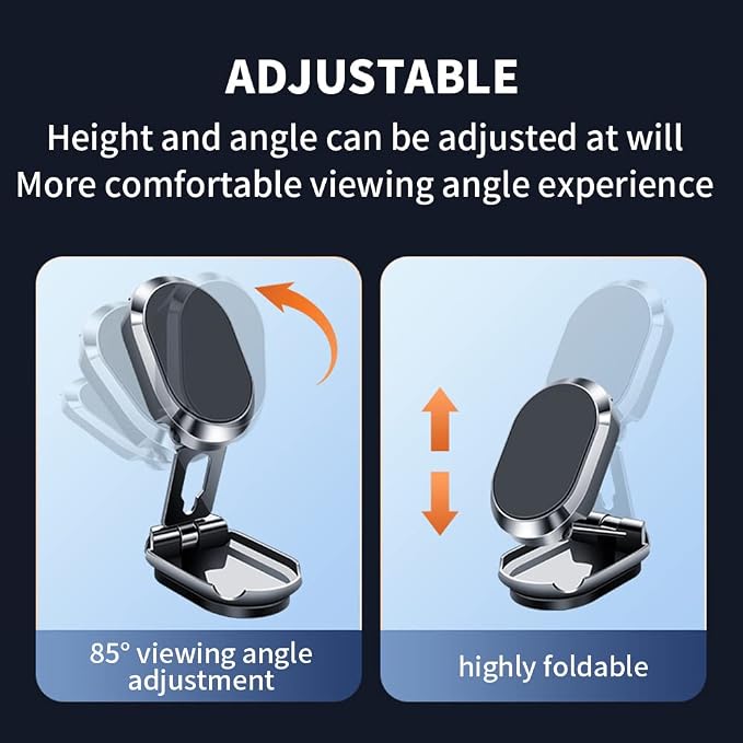 2025 New Alloy Folding Magnetic Car Phone Holder, Magnetic Car Phone Holder Mount Rotatable (2Set)