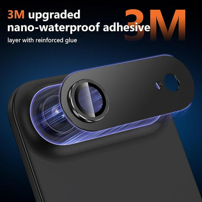 for iPhone 17 Air Camera Lens Protector, [Military Grade Shatterproof] [Strong Adsorption] [Case Friendly] Full Coverage Metal Aluminum Alloy 9H Tempered Glass Camera Screen Cover, Black