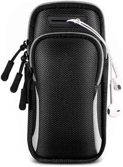 Phone Holder Arm Bands, Small Crossbody Shoulder Holsters Bag with Arm Band,Arm Band Sleeve Fit Sport Gym Hiking Black (Black)