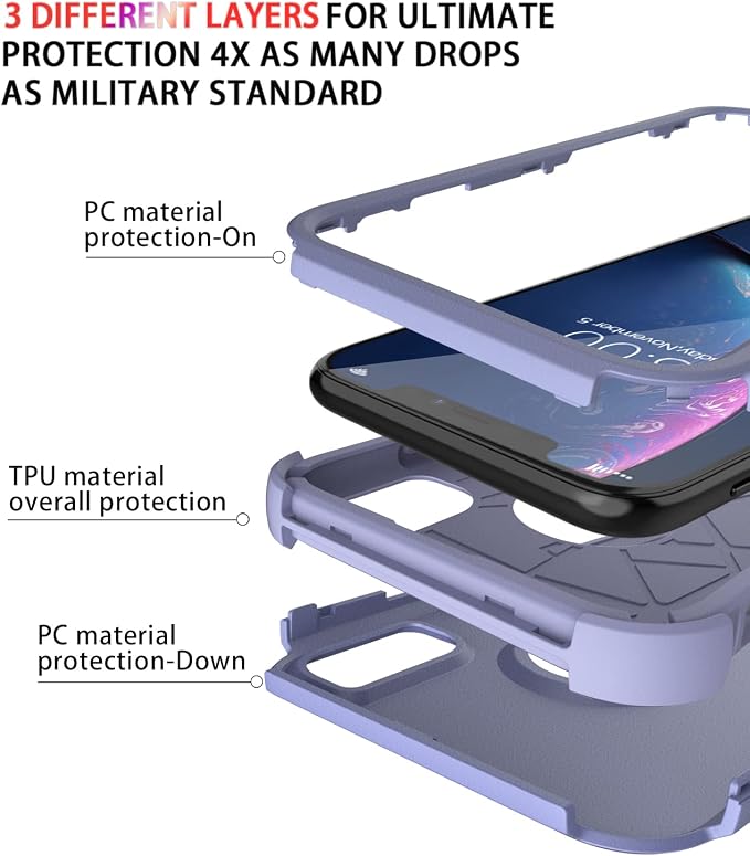 Diverbox for iPhone Xr Case [Shockproof] [Dropproof] [Dust-Proof],Heavy Duty Protection Phone Case Cover for Apple iPhone XR (Purple)
