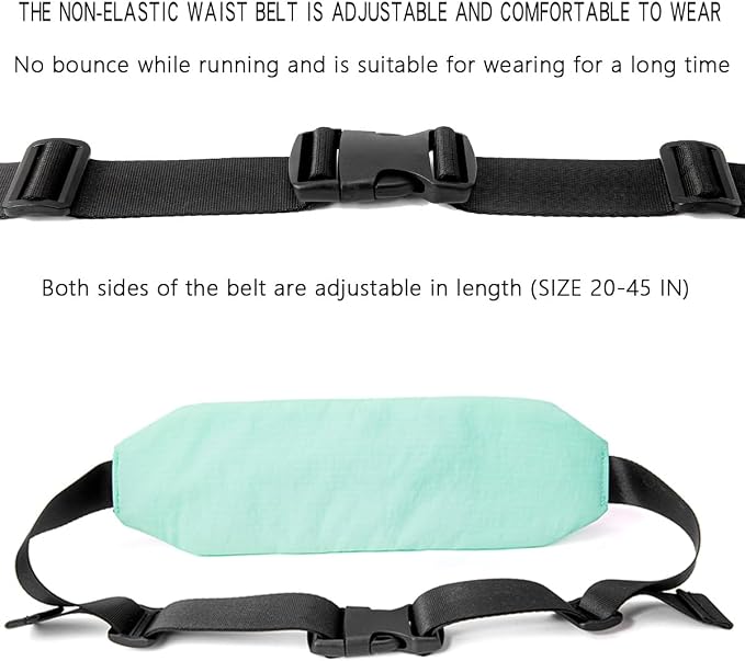Slim Running Belt Fanny Pack for Women Men, phone holder for running Pouch, Waist belt for Workout, Marathon Jogging Running Gear Accessories [Fits ALL Phones] ﻿ (GREEN)