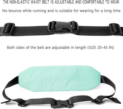 Slim Running Belt Fanny Pack for Women Men, phone holder for running Pouch, Waist belt for Workout, Marathon Jogging Running Gear Accessories [Fits ALL Phones] ﻿ (GREEN)