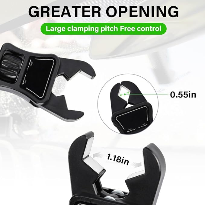 BESULEN Car Rear View Mirror Phone Holder, 360° Rotating Rearview Mirror Phone Mount, ABS Multi-Functional Adjustable Cellphone Holder, Universal Car Phone Holder for All Smartphones (Black/Gray)