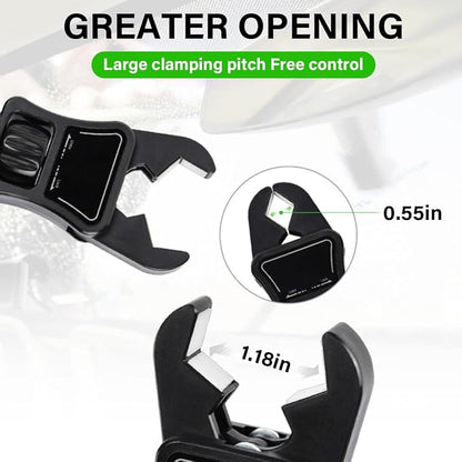 BESULEN Car Rear View Mirror Phone Holder, 360° Rotating Rearview Mirror Phone Mount, ABS Multi-Functional Adjustable Cellphone Holder, Universal Car Phone Holder for All Smartphones (Black/Gray)
