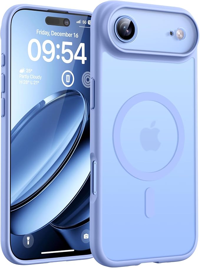 TOCOL for iPhone Air Case, Compatible with Magsafe Charger, Full Camera Protection, Drop Protection, Translucent Matte Phone Case for iPhone 17 Air 6.5 inch (Light Blue)