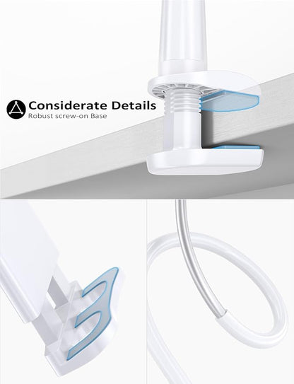 Tryone Gooseneck Tablet Holder Stand for Bed Adjustable Flexible Arm Tablets Mount Clamp on Table Compatible with iPad Air Mini | Galaxy Tabs | Kindle Fire | Switch or Other 4.7-10.5" Devices