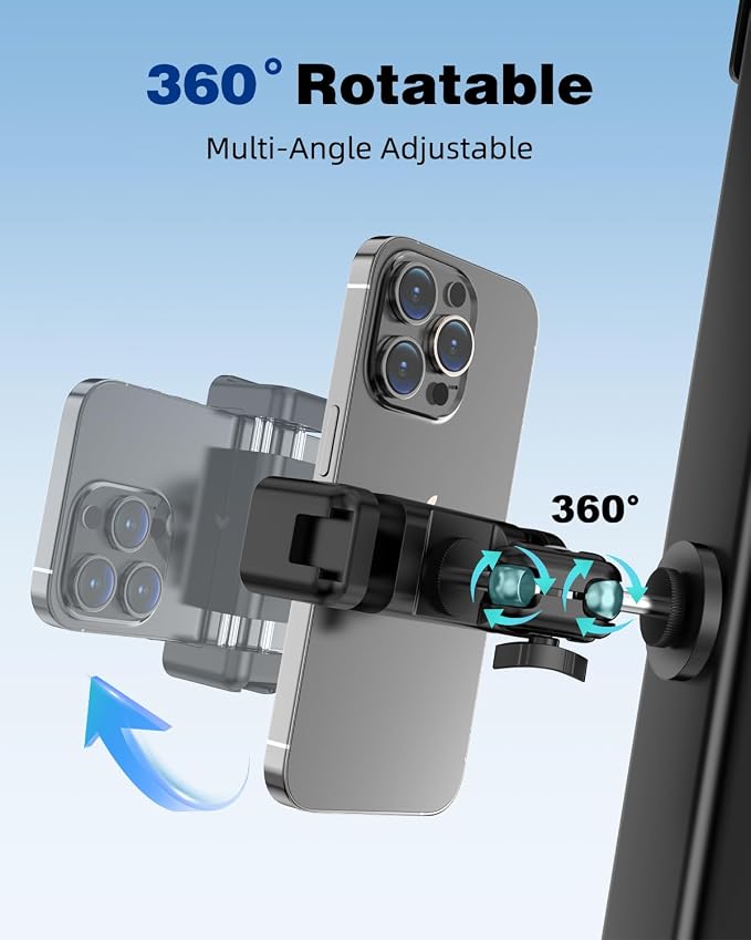 Gym Magnetic Phone Holder, 360°Adjustable, Magnetic Phone Holder Mount for Gym, Portable Gym Accessories, Workout Gift for Men and Women, Compatible with iPhone 16 15 14 13 Pro Max