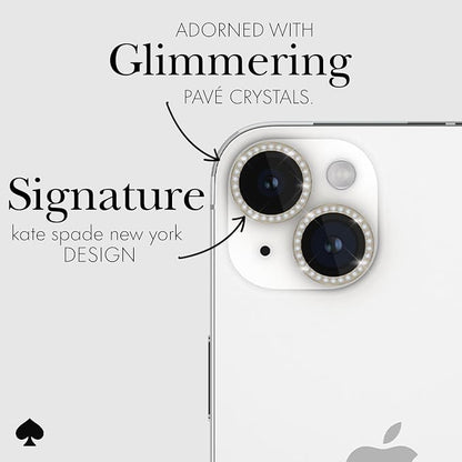 kate spade new york iPhone 15 / iPhone 15 Plus Camera Lens Protector with Aluminum Ring - Crystal