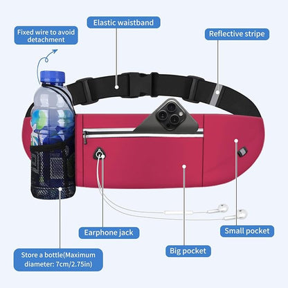 Slim Running Belt Fanny Pack for Men Women, Running Phone Holder Runners Pouch Waist Pack for Workout (1198, Pink)