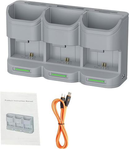 LICAEVEY Battery Charger Case for LPE6N LPE6NH, 3 Slot Multi Function PD Charger with Storage for 2 SD Cards, LED Indicators for Camera Battery