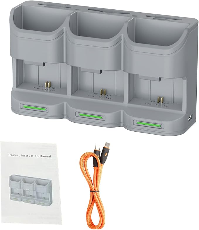 LPE6P Battery Charger Case, Multi Function Travel Charger with Card Slots (SD TF Type B), Fast Charging 3 Batteries