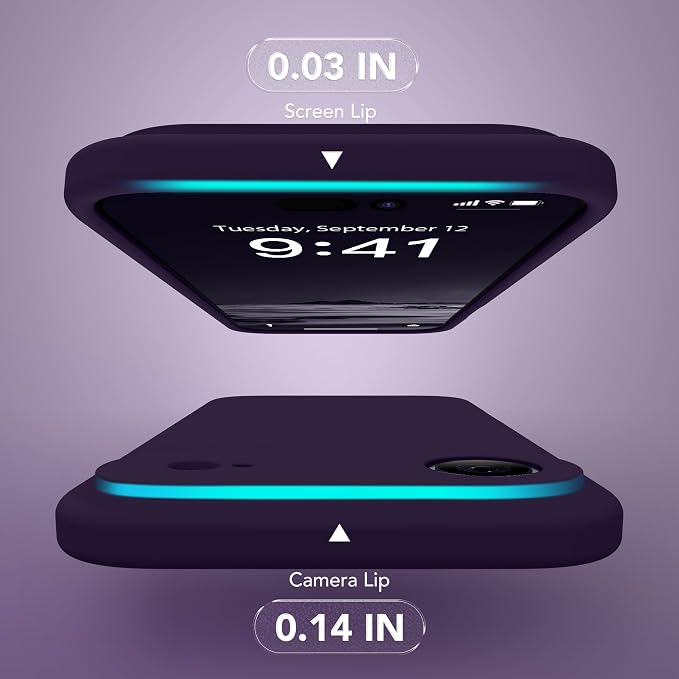 Magnetic for iPhone Air Case, Compatible with MagSafe, [Full Camera Protection][Screen Protector] Silicone Shockproof Protective Phone Case for iPhone 17 Air 6.5", Deep Purple