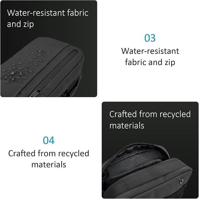 Travel Organizer Pouch Electronic Accessories Carry Case Waterproof Double Layers All-in-One for Cord, Phone, Airpods, USB Flash Drive for Men Women, Portable Charger Organizer (Black)