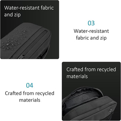 Travel Organizer Pouch Electronic Accessories Carry Case Waterproof Double Layers All-in-One for Cord, Phone, Airpods, USB Flash Drive for Men Women, Portable Charger Organizer (Black)