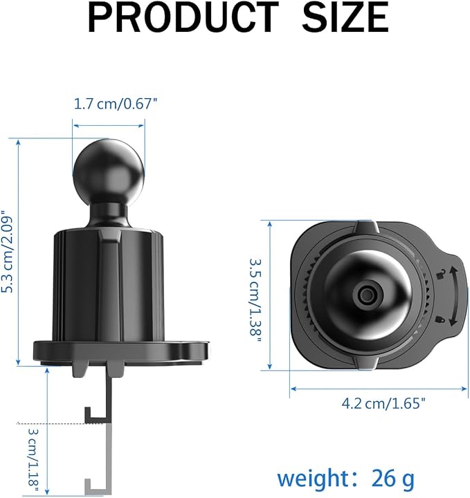 2 Pack Mobile Bracket Clip Air Vent Clip For Most Car Phone Holder Cellphone Holder Mount Vent Grip With Joint Ball Dia 17mm Universal Air Vent Clip For Car Phone Mount Cellphone Holder Vent Grip