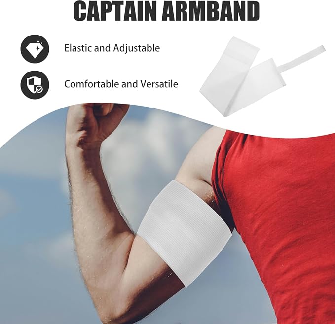 Toddmomy Adjustable Football Captain Armband 4-Pack Elastic Blank Soccer Sports Bands for Team Players Portable Wear-Resistant Sleeve for Basketball and Football