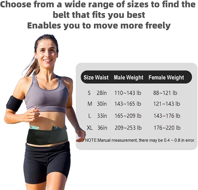 Running Belts, Slim Fanny Pack and Moisture Wicking Waist Pack, Travel Money Belt With 4 Security Pocket, for Storage Phone, Passport Holder, Running Walking Accessories for Women
